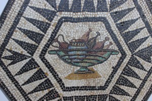 mosaico romano comidas